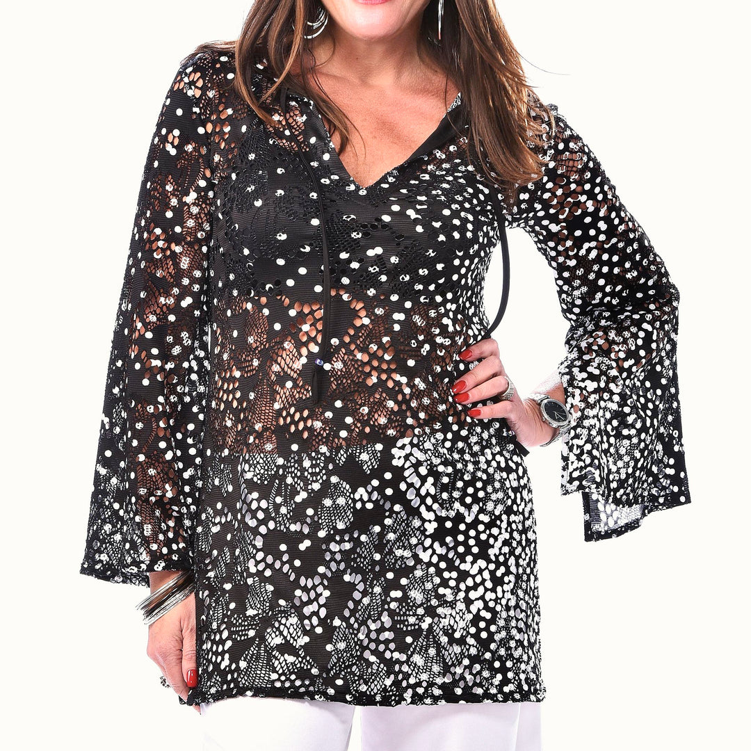 V-Neck Mesh Top