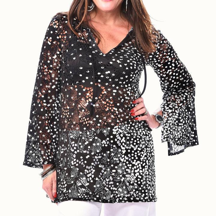 V-Neck Mesh Top