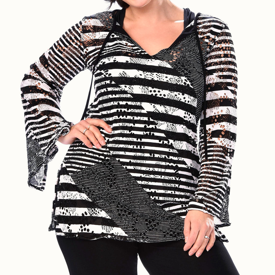V-Neck Mesh Top