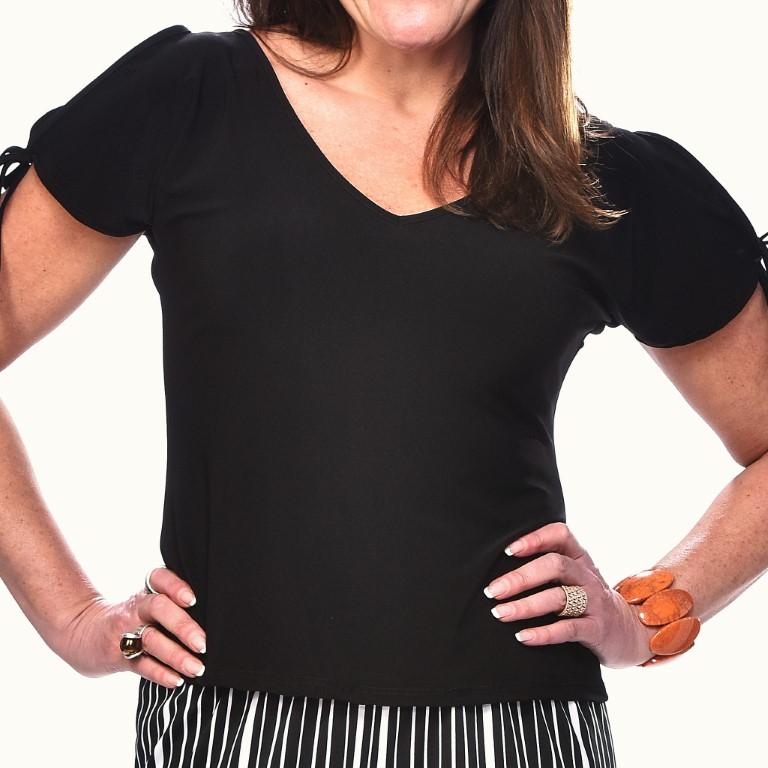 Cropped V-Neck Top