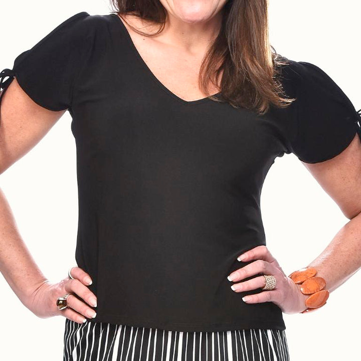 Cropped V-Neck Top