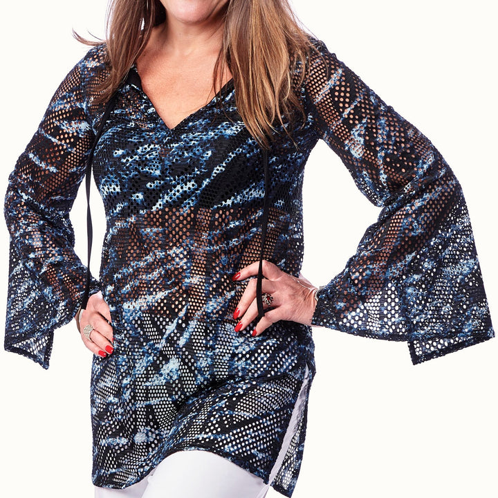 V-Neck Mesh Top